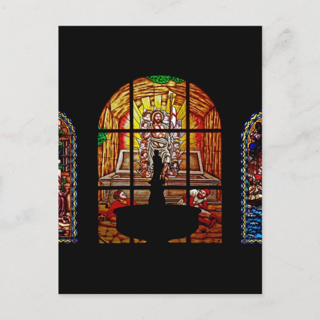stained glass jesus postcard (Front)
