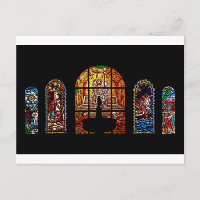stained glass jesus postcard (Front)