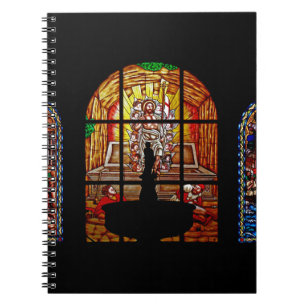 stained glass jesus spiral notebook
