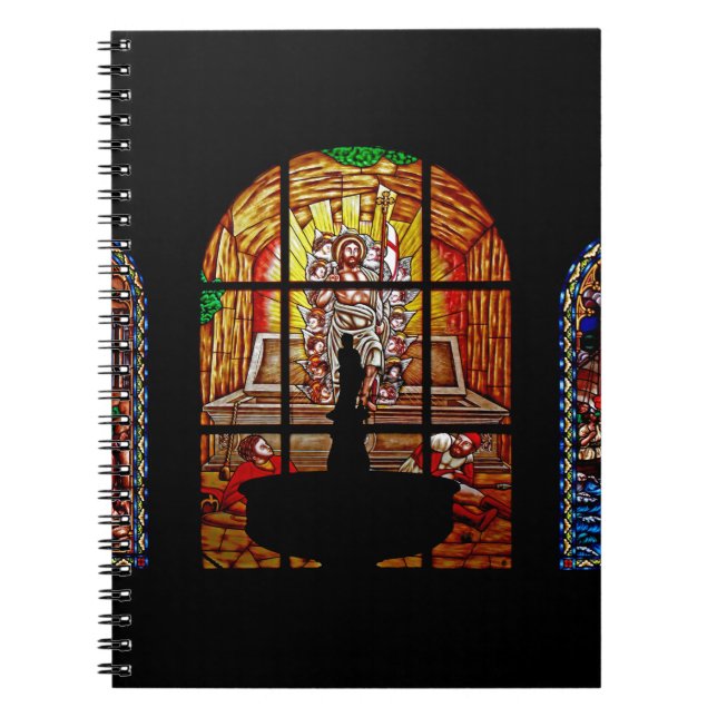 stained glass jesus spiral notebook (Front)