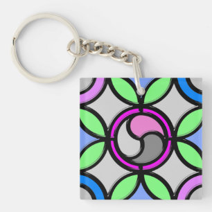STAINED GLASS KEY RING