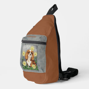 Stained Glass King Charles Spaniel Sling Bag