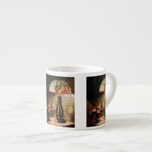 Stained Glass Lamp and Vase of Flowers Espresso Cup