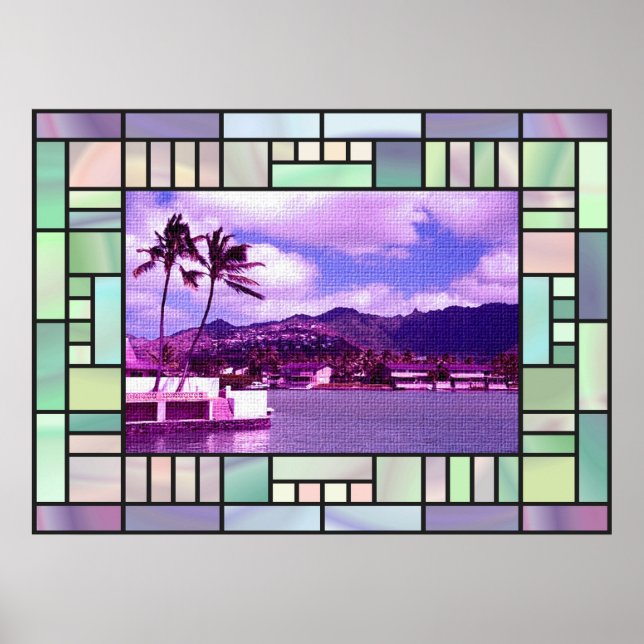 Stained Glass Landscape Poster (Front)