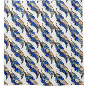 Stained-Glass Leaf Shower Curtain