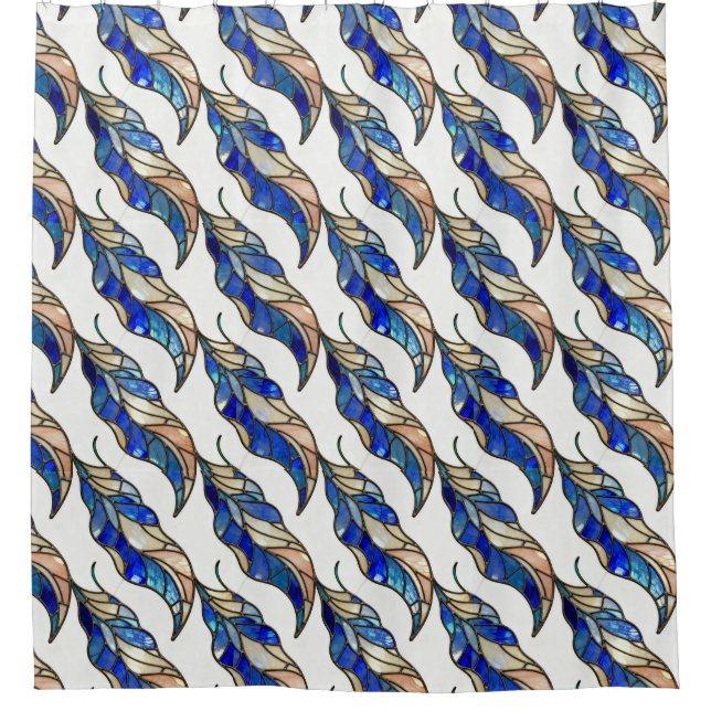 Stained-Glass Leaf Shower Curtain (Front)