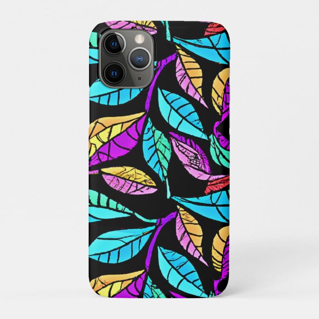 Stained Glass Leaves Design Case-Mate iPhone Case (Back)