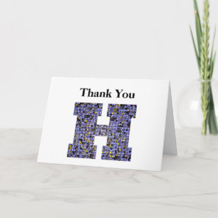 Stained Glass Letter H Wedding Gift Thank You Card