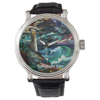 Stained Glass Lighthouse Watch