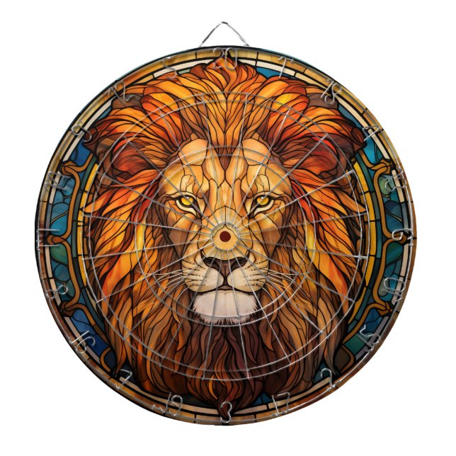 Stained Glass Lion Dartboard (Front)