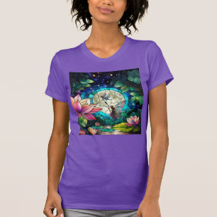 Stained Glass Little Fairy With Dragonfly T-Shirt