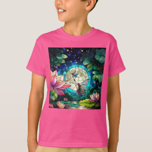 Stained Glass Little Fairy With Dragonfly T-Shirt