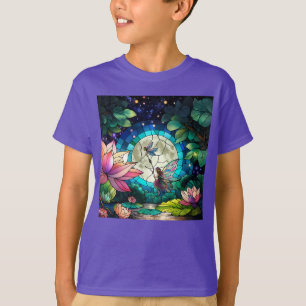Stained Glass Little Fairy With Dragonfly T-Shirt