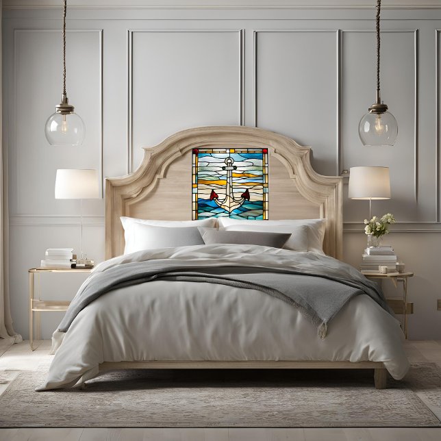 Stained Glass Look Anchor Peel and Stick Wallpaper (Creator Uploaded)