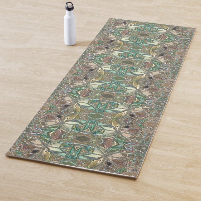 Stained glass look colourful abstract yoga mat (In Situ)