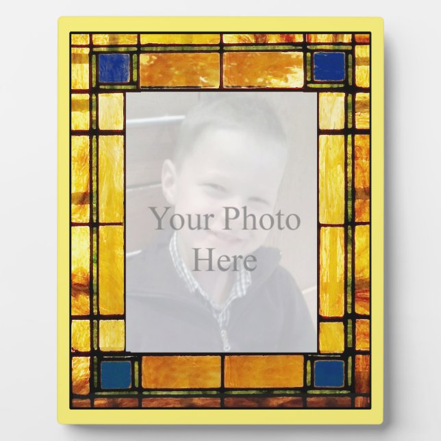 Stained Glass Look Custom Photo Display Plaque (Front)