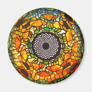 Stained glass look floral vintage tiffany look magnet