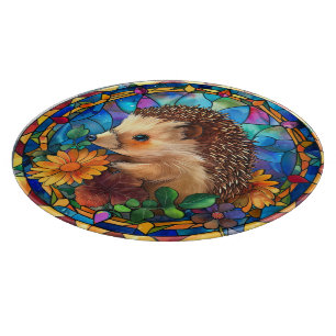 Stained Glass Look Hedgehog Kitchen Cutting Board