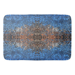 Stained Glass look mosaic abstract Bath Mat