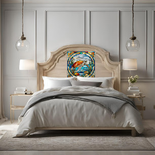 Stained Glass Look Sea Turtle Peel and Stick Wallp Wallpaper