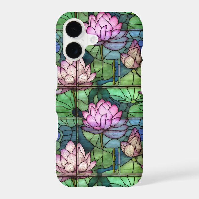 Stained Glass Lotus iPhone 14 Slim Fit Case (Back)