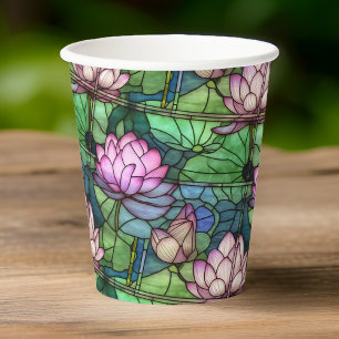 Stained Glass Lotus Paper Cups