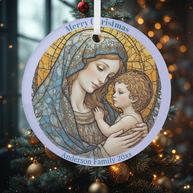 Stained Glass Madonna and Child Christmas Ornament (Stained Glass Madonna and Child Christmas Ornament)