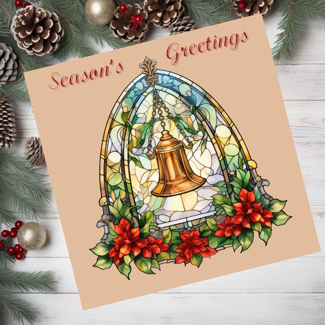 Stained glass Magnetic Card (Stained glass Christmas bell card.)
