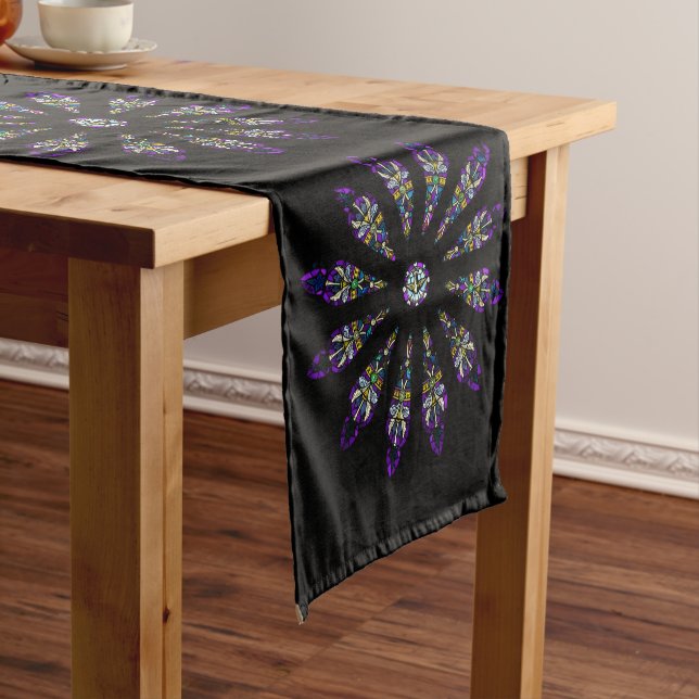Stained Glass Mandala Short Table Runner (In Situ)