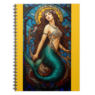 stained glass mermaid notebook