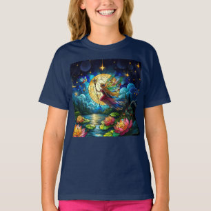 Stained Glass Moonlight Flight Fairy  T-Shirt