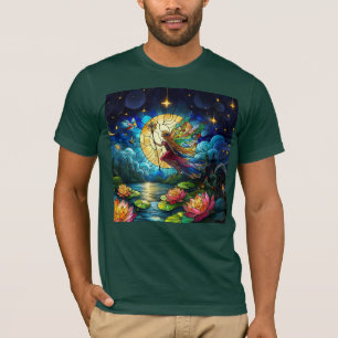 Stained Glass Moonlight Flight Fairy  T-Shirt