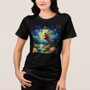 Stained Glass Moonlight Flight Fairy  Tri-Blend Shirt
