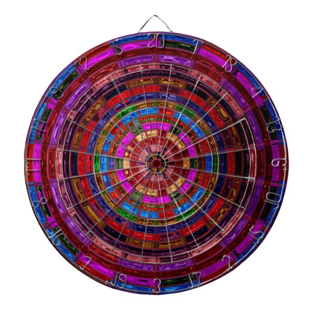 Stained Glass Mosaic Abstract #2 Dartboard (Front)