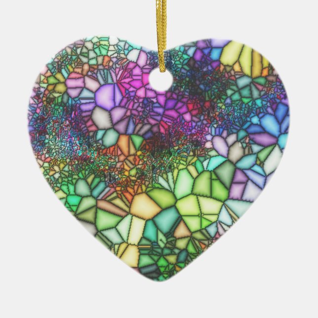 Stained Glass Mosaic Ceramic Tree Decoration (Front)