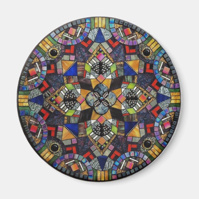 Stained Glass Mosaic Mandala Magnet (Front)