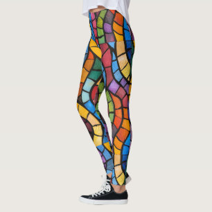 Stained Glass Mosaic Pop Fashion Leggings