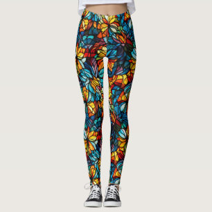 Stained Glass Mosaic Pop Fashion Leggings