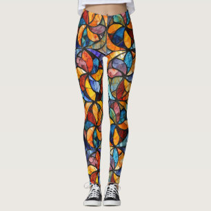 Stained Glass Mosaic Pop Fashion Leggings