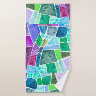 Stained Glass Mosaic Tile Art Bath Towel