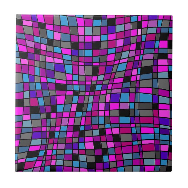 Stained Glass Mosaic Tiles in Purple Hues (Front)