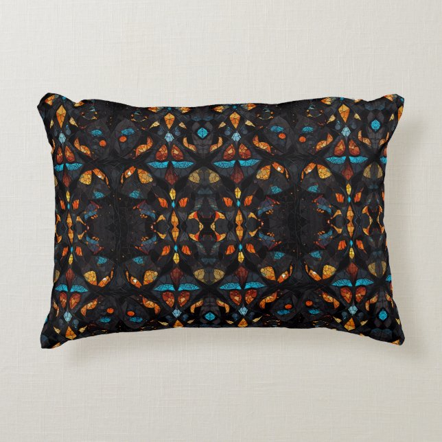 Stained Glass Mosaic Window Effect  Decorative Cushion (Front)