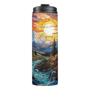 Stained Glass Mountain View Tumbler 