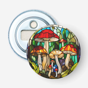 Stained Glass Mushroom Art Bottle Opener