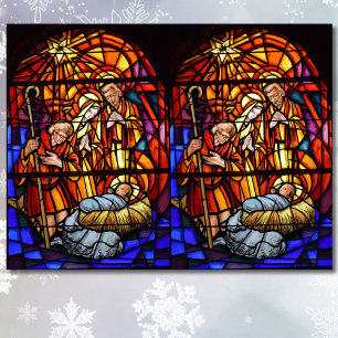 Stained Glass Nativity Christmas Pretty Decoupage Tissue Paper