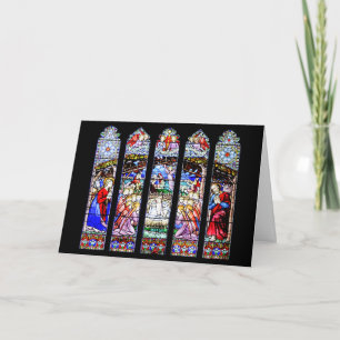 Stained Glass Nativity Scene Holiday Card