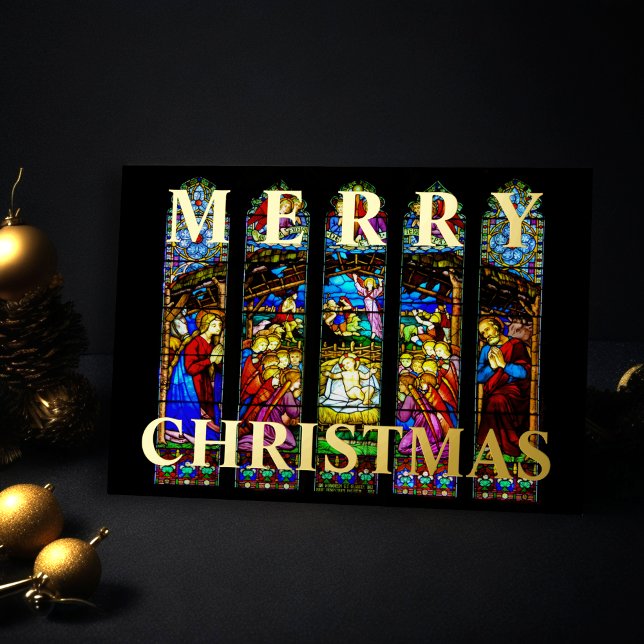Stained Glass Nativity Scene Merry Christmas (Creator Uploaded)