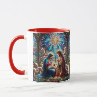 Stained Glass Nativity Scene Mug