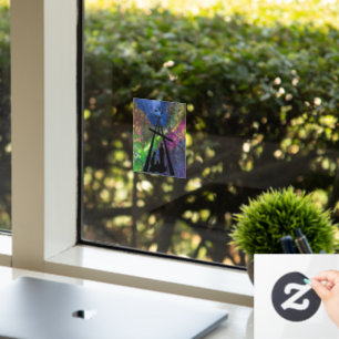 Stained Glass Nativity Scene Window Cling