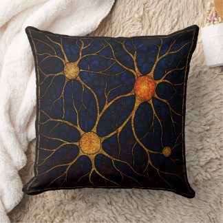 "Stained Glass Neural Network Throw Pillow" Cushion